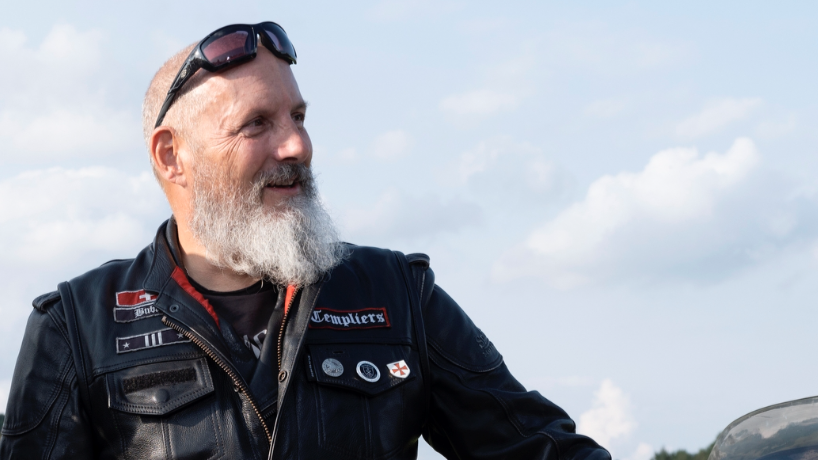Portrait d'un montheysan membres des "Templiers", des bikers au grand coeur